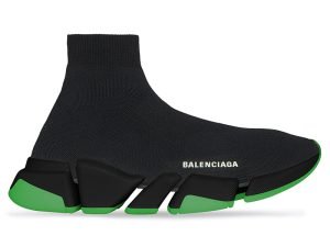 Balenciaga Speed 2.0 Clear Sole Black Neon Green Black