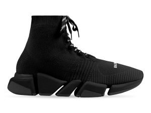 Balenciaga Speed 2.0 Lace-Up Trainers in black recycled knit