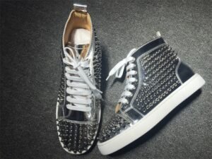 Louboutin Spikes High Silver